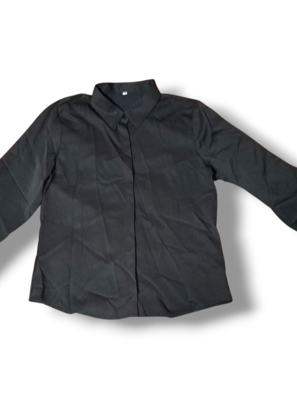 Women's Black Long Sleeve Button Up Blouse Bundle Size M Lot of 2 Office Career